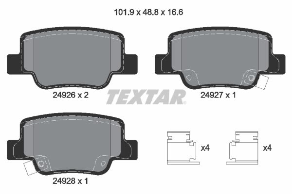Pastillas de freno de disco TEXTAR 2492601 para Toyota Verso