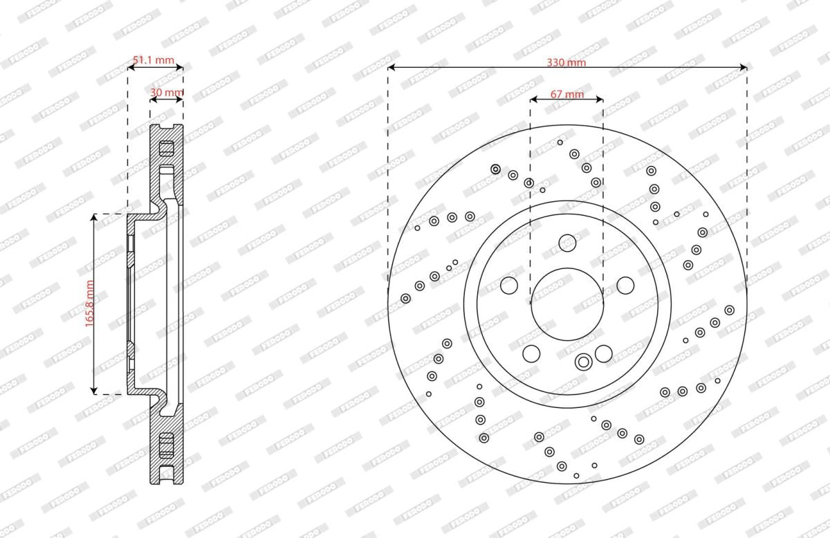 Disco de freno FERODO DDF3081C para Mercedes-Benz Clase A (V177) 2018-