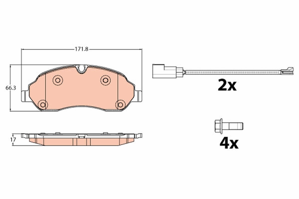 Pastillas de freno de disco TRW GDB2117 para Ford Transit