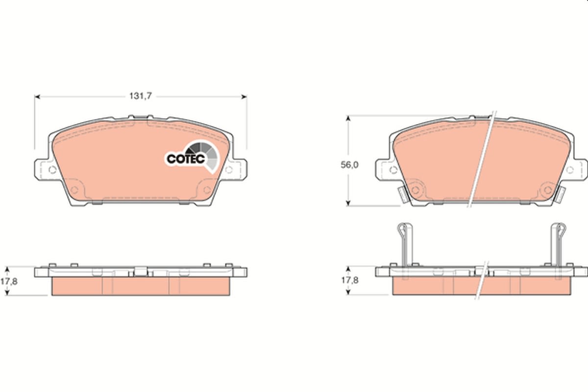 Pastillas de freno de disco TRW GDB3407 para Honda CIVIC IX