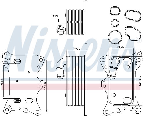 Carcasa de filtro de aceite NISSENS 91198 para Mercedes-Benz Clase C (A205) 2016-2023