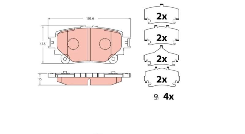Pastillas de freno de disco TRW GDB2342 para Ford Focus IV