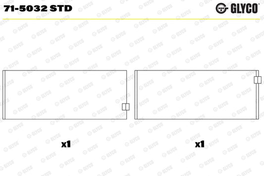 Metal de biela GLYCO 71-5032 STD para Mercedes-Benz OC