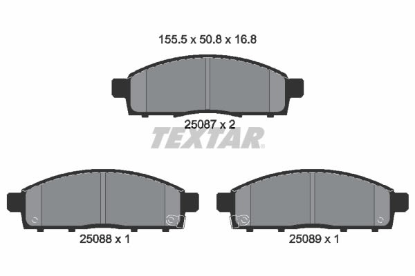 Pastillas de freno de disco TEXTAR 2508701 para Nissan NV200