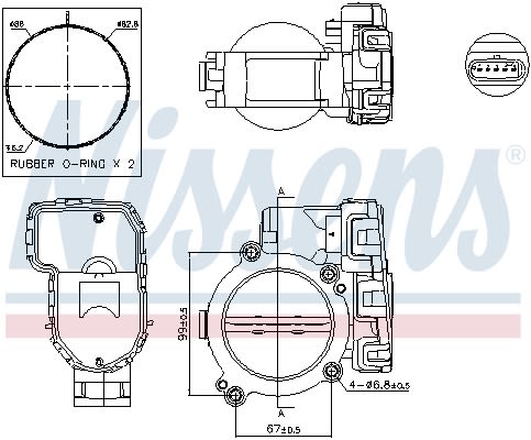 Compuerta de control de admisión de aire NISSENS 955076 para Mercedes-Benz Clase A (W176) 2012-2018
