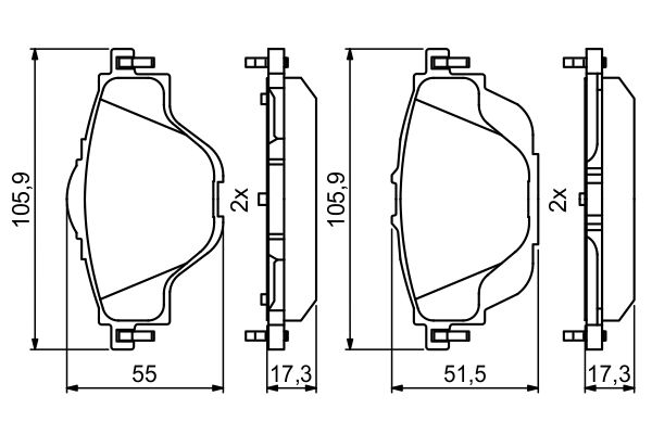Pastillas de freno de disco BOSCH 0 986 494 805 para Citroen C4 Picasso II