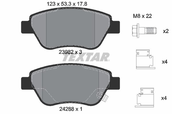 Pastillas de freno de disco TEXTAR 2398202 para Opel Corsa D