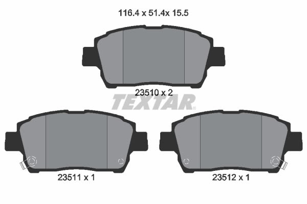 Pastillas de freno de disco TEXTAR 2351002 para Toyota Coroll