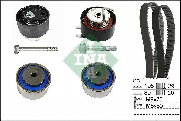 Kit de correa de distribución INA 530 0766 10 para Jaguar XF I