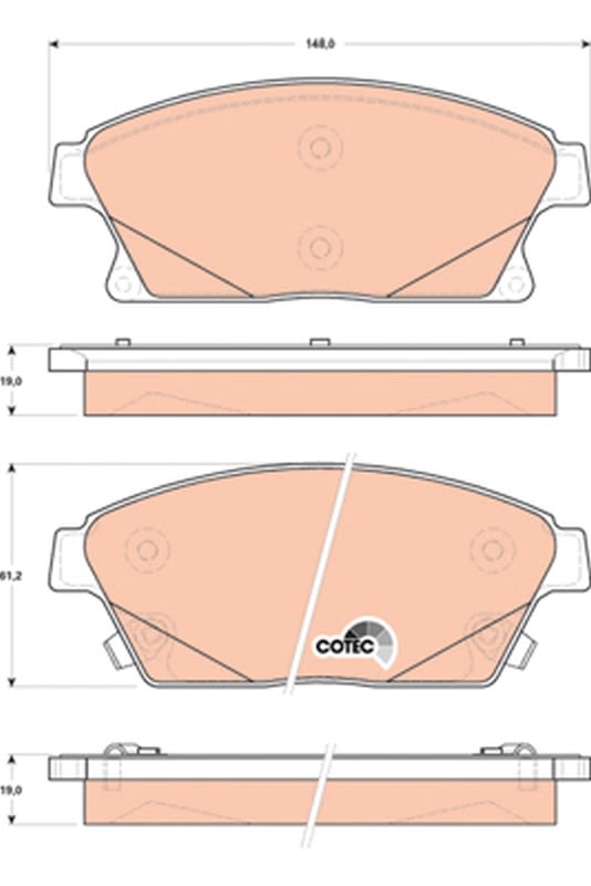 Pastillas de freno de disco TRW GDB1847 para Chevrolet Cruze