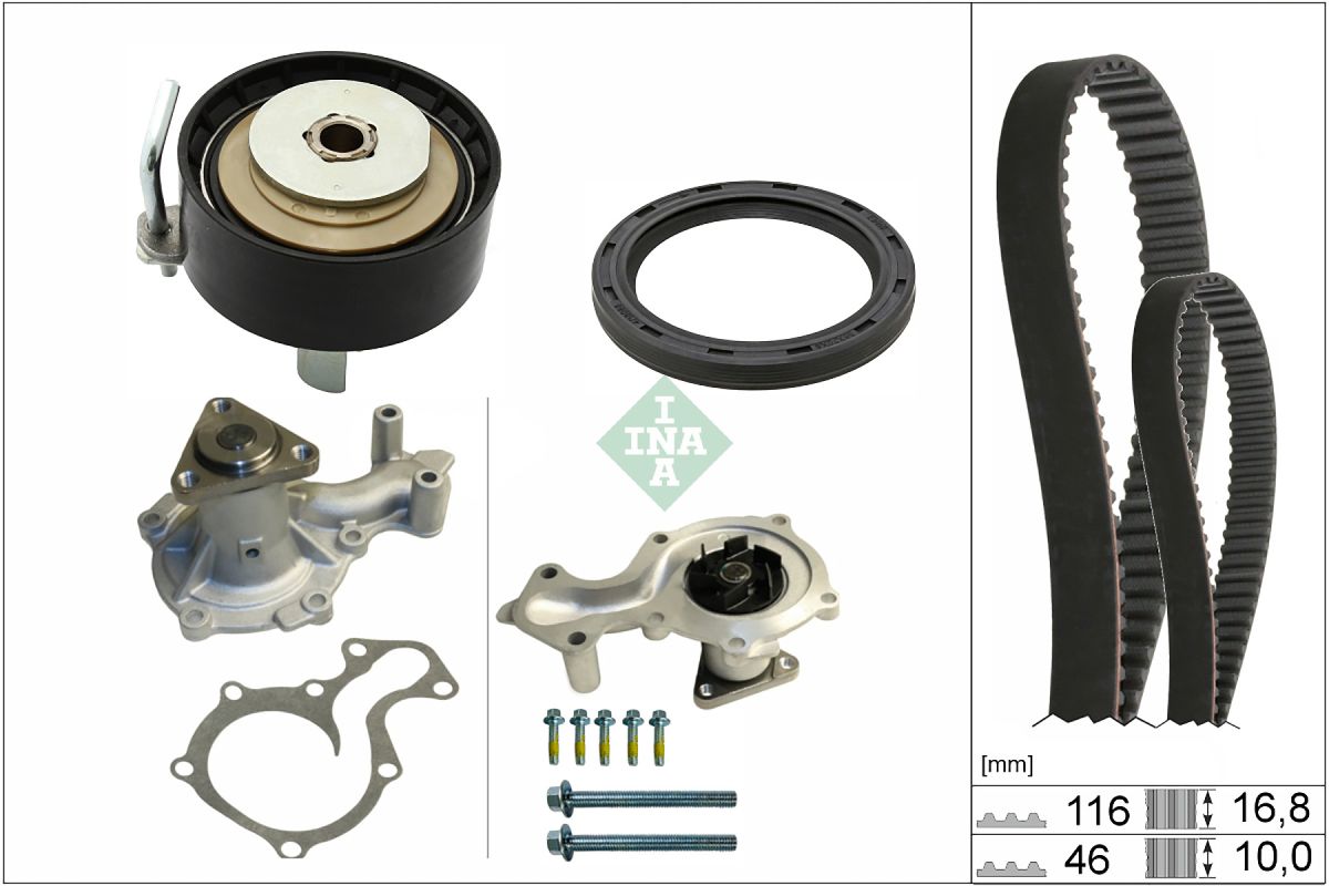 Kit de bomba de agua y correa de distribución INA 530 0961 30 para Ford Fiesta VI