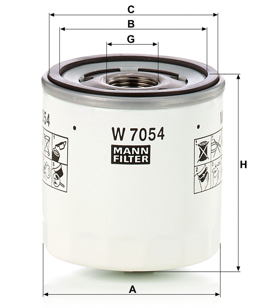Filtro de aceite MANN-FILTER W 7054 para Ford Transit