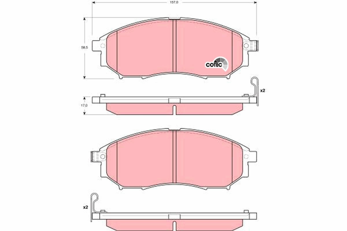 Pastillas de freno de disco TRW GDB3392 para Nissan Nav