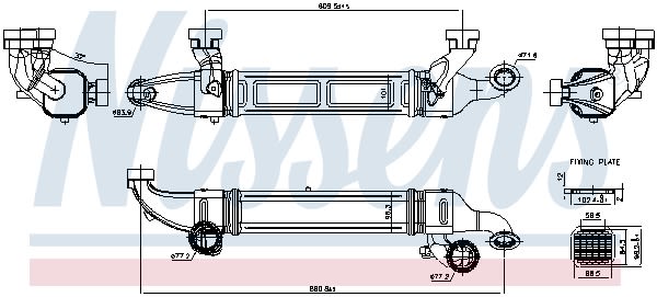 Enfriador EGR NISSENS 989570 para DAF XF 106