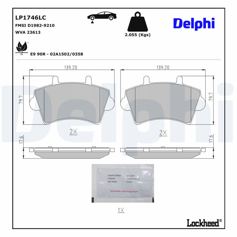 Pastillas de freno de disco DELPHI LP1746LC para Nissan Interst