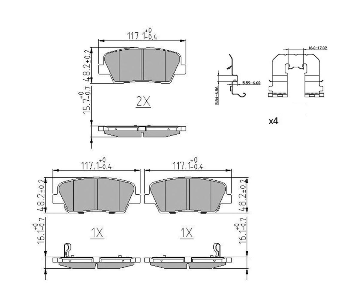 Pastillas de freno de disco FERODO FDB5238 para Hyundai Grand Santa FÉ