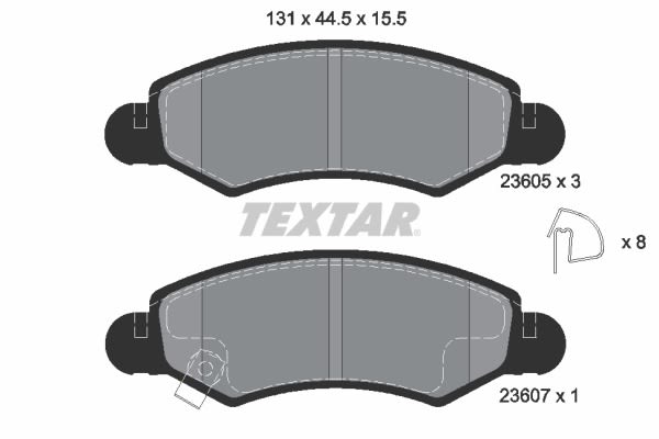 Pastillas de freno de disco TEXTAR 2360501 para Suzuki Ignis I