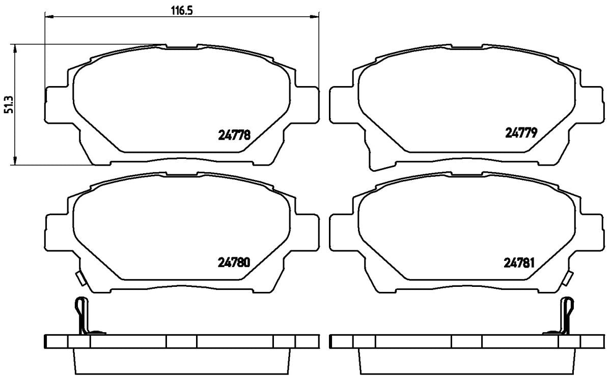 Pastillas de freno de disco BREMBO P 83 097 para Toyota Yaris