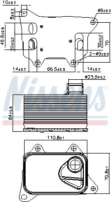 Enfriador de aceite, aceite de motor NISSENS 90914 para Audi A3