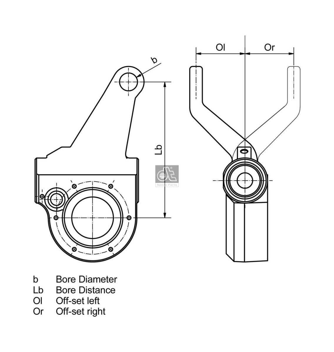 Regulador de holgura de freno DT SPARE PARTS 1.18635 para Scania 4