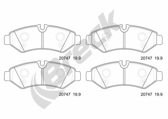 Pastillas de freno de disco BRECK 20747 00 703 00 para Mercedes-Benz Sprinter 3-T (B907) 2018-