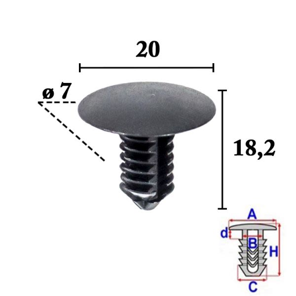 Pin de tapicería ROMIX ROM C70509 para Audi A3 8V