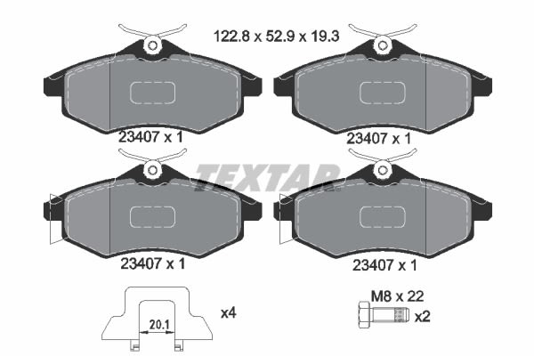 Pastillas de freno de disco TEXTAR 2340702 para Citroen C3 I