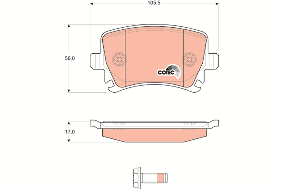 Pastillas de freno de disco TRW GDB1622 para Audi A3