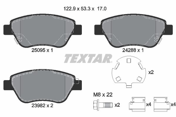 Pastillas de freno de disco TEXTAR 2509501 para Opel Corsa D
