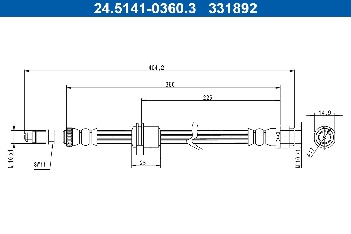 Manguera de freno ATE 24.5141-0360.3