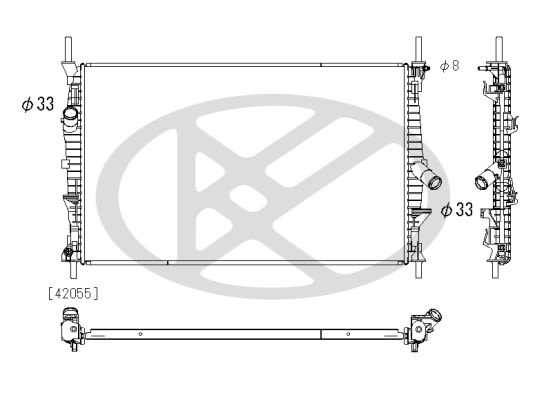 Radiador de motor KOYORAD PL323782 para Ford Transit