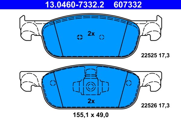 Pastillas de freno de disco ATE 13.0460-7332.2 para Renault Clio IV