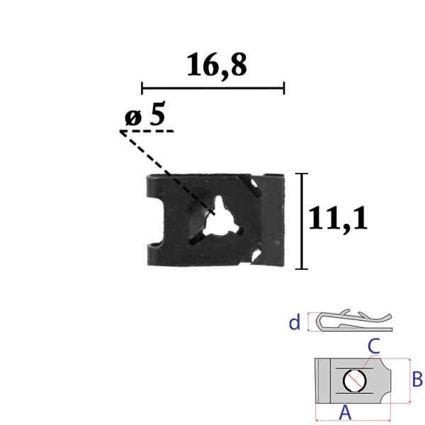Placa de fijación ROMIX ROM C70770 para Audi A3