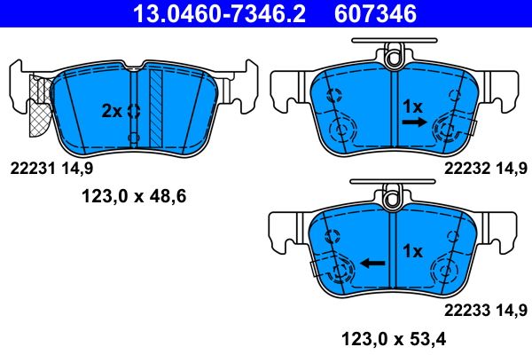 Pastillas de freno de disco ATE 13.0460-7346.2 para Ford Focus IV
