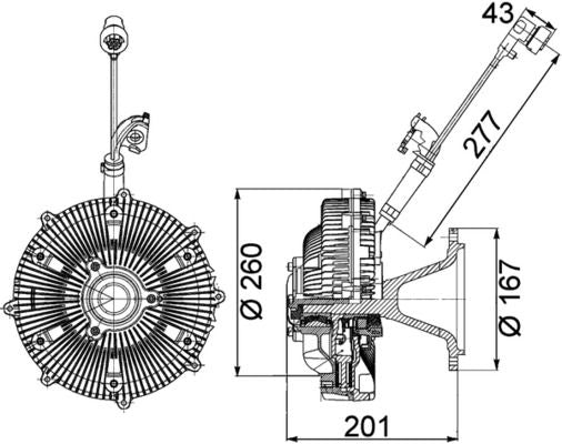 Embrague de ventilador de radiador MAHLE CFC 115 000P para Mercedes-Benz Actros