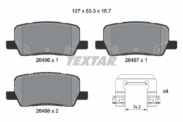 Pastillas de freno de disco TEXTAR 2649601 para Tesla Model S
