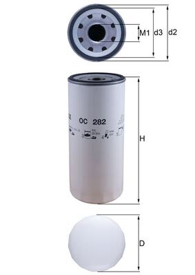 Filtro de aceite MAHLE OC 282 para MAN TGS I