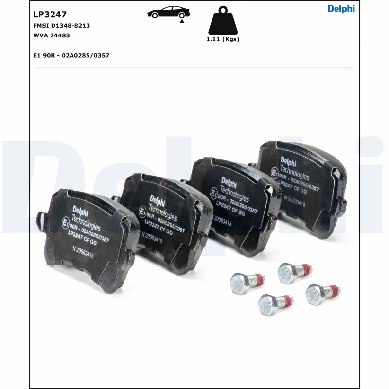 Pastillas de freno de disco DELPHI LP3247 para Audi A6 C6