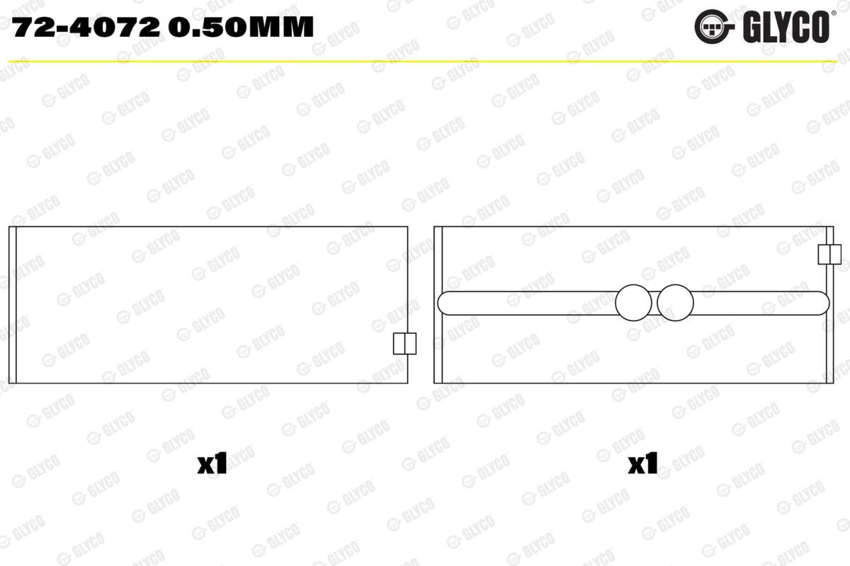 Casquillo de bancada de cigüeñal GLYCO 72-4072 0.50mm para Scania K I