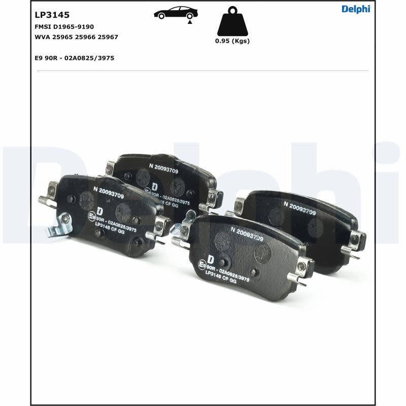 Pastillas de freno de disco DELPHI LP3145 para Nissan Leaf