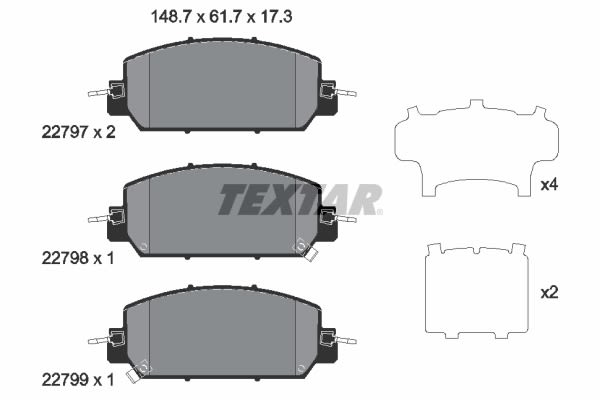 Pastillas de freno de disco TEXTAR 2279701 para Honda E:NY1