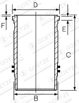 Camisa de cilindro GOETZE 15-450220-00 para RVI Kerax