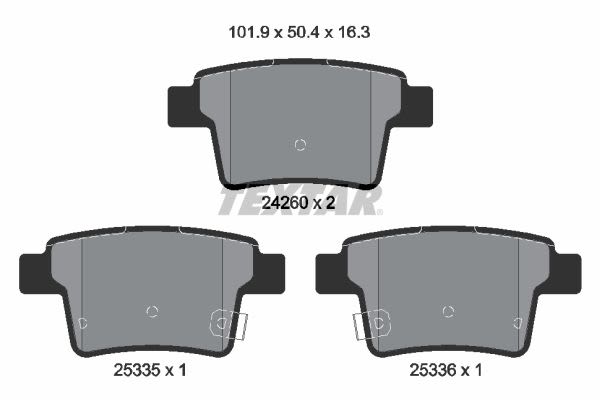 Pastillas de freno de disco TEXTAR 2426001 para Ford Taurus