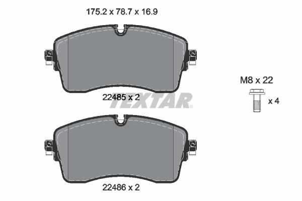Pastillas de freno de disco TEXTAR 2248501 para Land Rover Defende