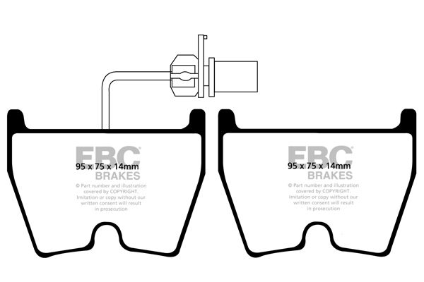 Pastillas de freno de disco EBC BRAKES DP81513RP1 para Audi A3