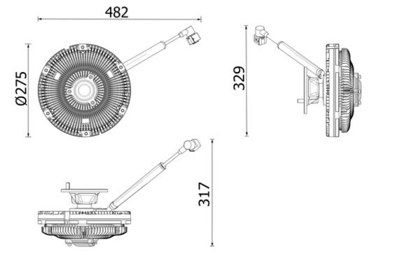 Embrague de ventilador de radiador MAHLE CFC 269 000P para DAF CF
