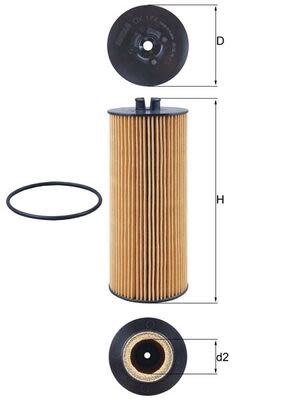 Filtro de aceite MAHLE OX 174D