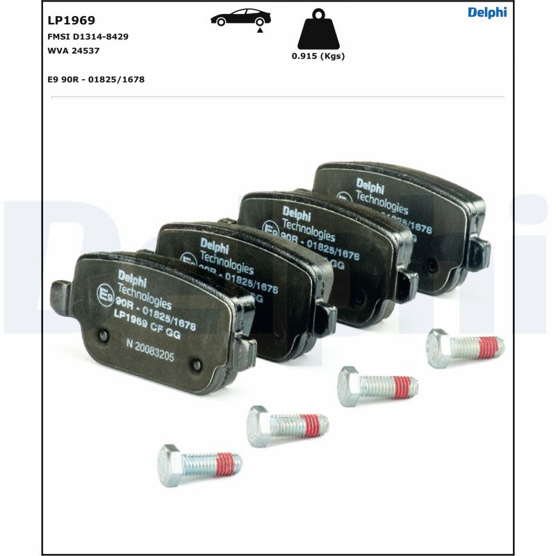 Pastillas de freno de disco DELPHI LP1969 para Ford Focus II
