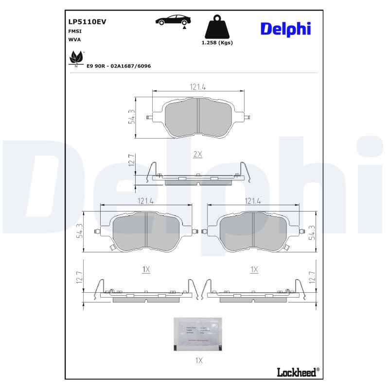 Pastillas de freno de disco DELPHI LP5110EV para BYD Tang Electric