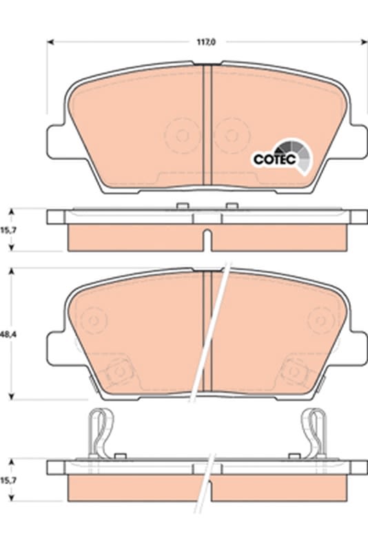 Pastillas de freno de disco TRW GDB3499 para Hyundai Grand Santa FÉ